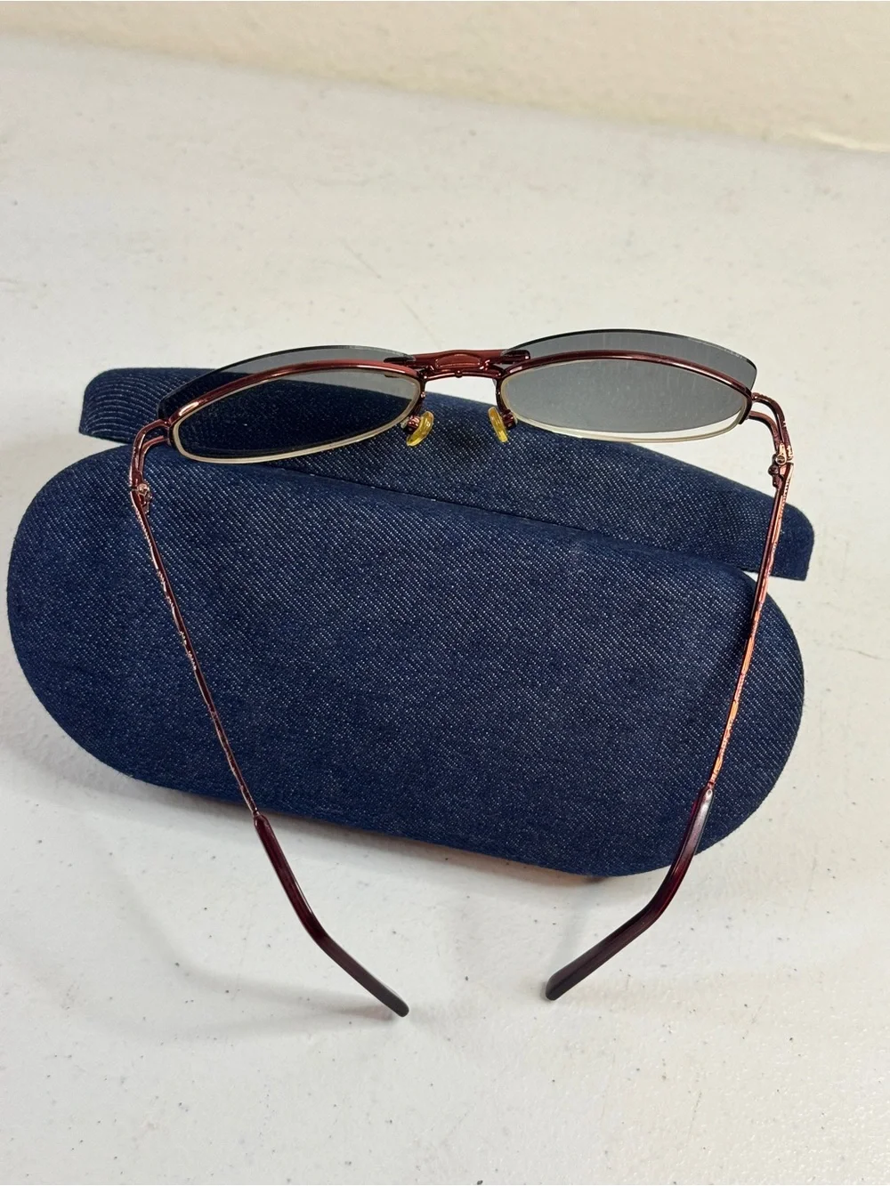 Romeo Gigli Oval glasses and clip on Sunglasses in Burgundy with Black Lenses